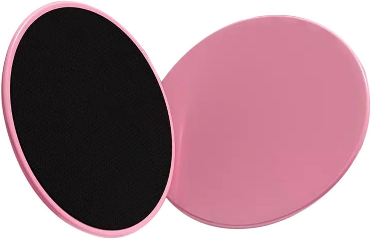 Glijschijven Fitness - Schuifschijven Core Sliders - Full Body Training - Voor Tapijt en Hout - 17.5 cm Diameter - Roze