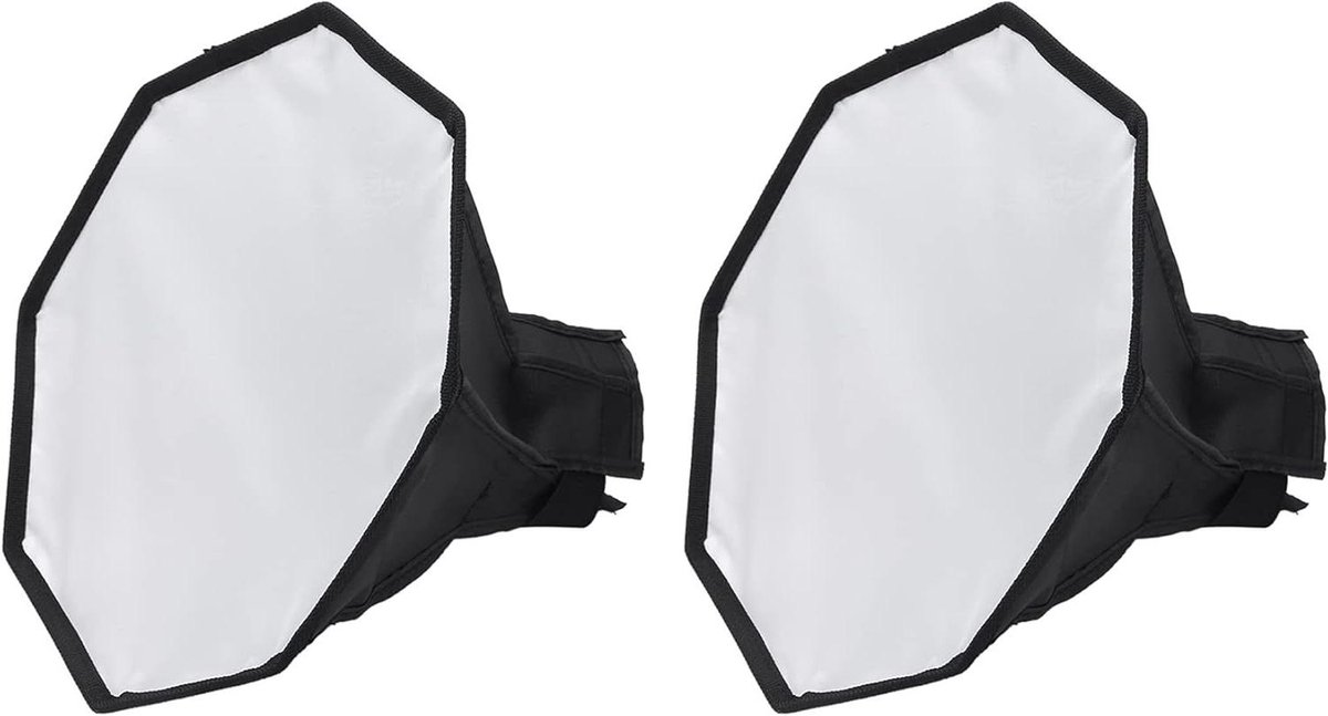 Mini Softbox Diffuser - Camera Soft Box - Portretfotografie - Universele Pasvorm - 30 cm - Zwart & Wit