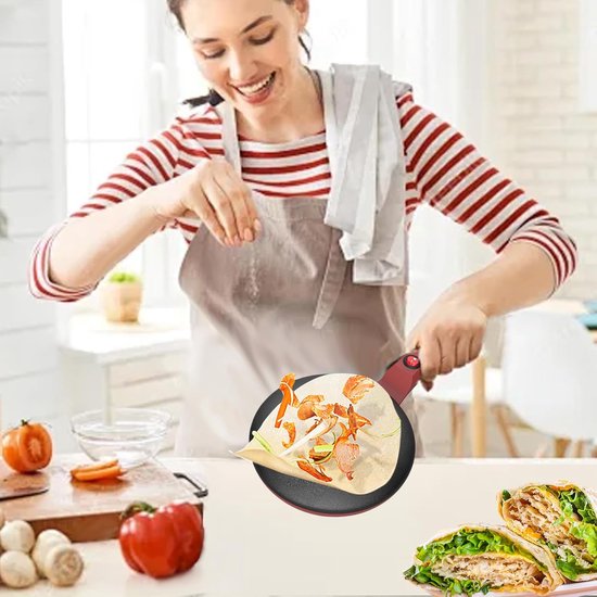 Elektrische pannenkoekenpan - Crêpemaker machine - Snel ontbijt maken - Automatische temperatuurregeling - 78 inch - Rood — afbeelding 3