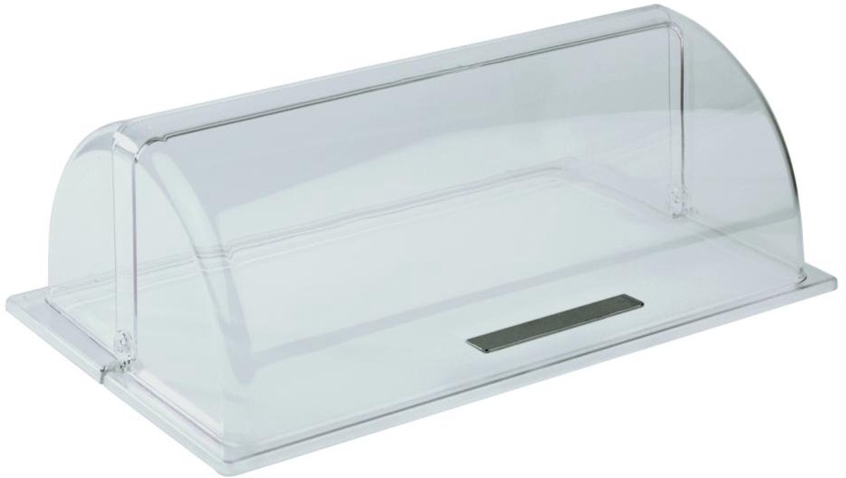APS Rolltop Afdekking - transparant GN 1/1 deksel met chroomgreep - 53 x 32,5 x 19 cm