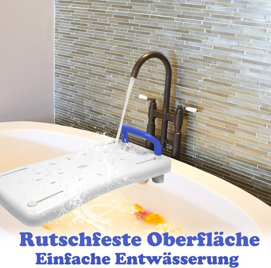 Badkuipstoel - Instaphulp Zitting - Veilig Baden - Verstelbaar Antislip - 41-63 cm - Blauw — afbeelding 5