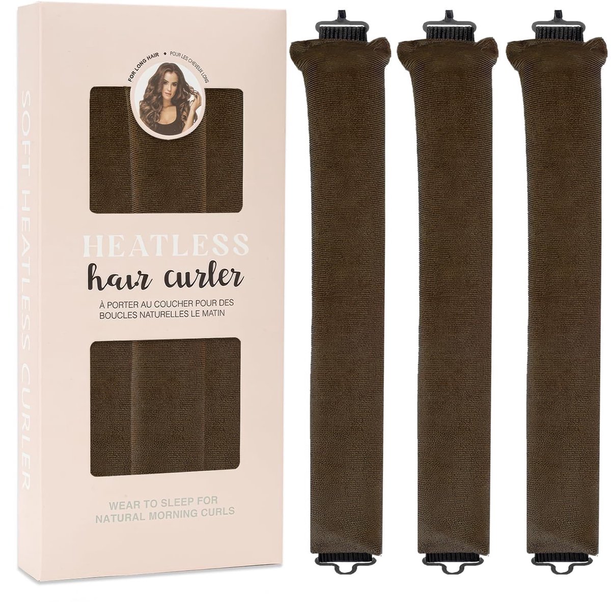 Dailygoods- Haarrollers - 3 Stuks - Geen Warmte - Haarkrullers - Geschikt voor Lang Haar - Inclusief Zijden Sjaal - 29cm/4cm - Krultangen