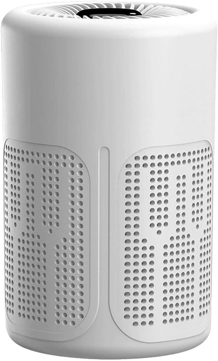 Luchtcirculatie Ventilator - Stille Luchtverfrisser - Frisse Lucht - Meerlaags Filtratiesysteem - 12.5 x 12.5 x 12.5 cm - Wit