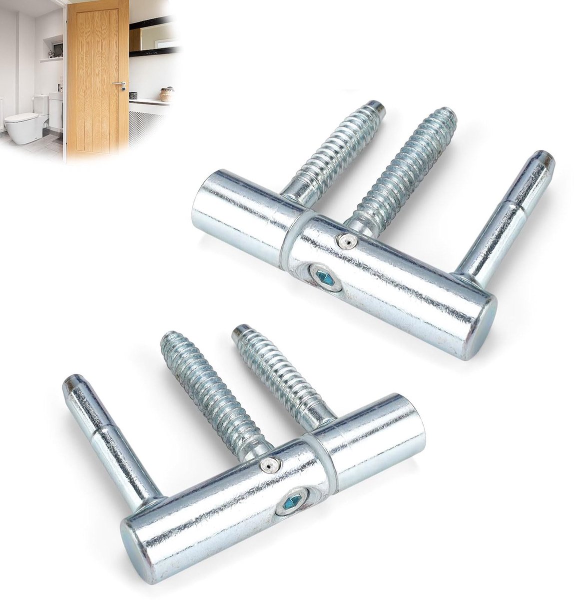 Dailygoods- Deurscharnier 2 Stuks - Verzinkt/Roestvrij - Houten Deuren - Goede Stabiliteit - Uniek Ontwerp - Eenvoudige Installatie - Deurhengsel