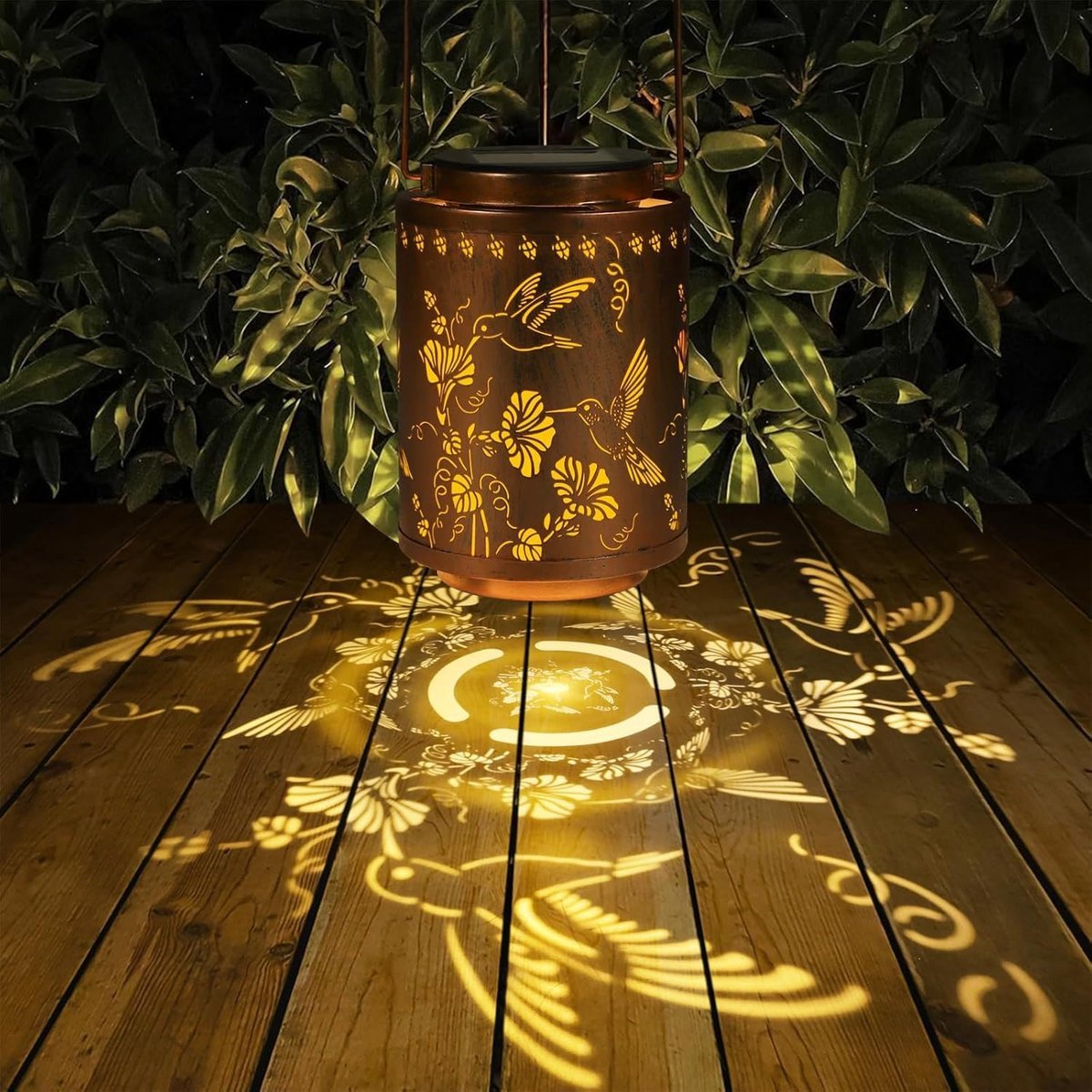 Tuinlantaarn op zonne-energie voor buiten, decoratieve bloemlantaarn, waterdichte hanglamp