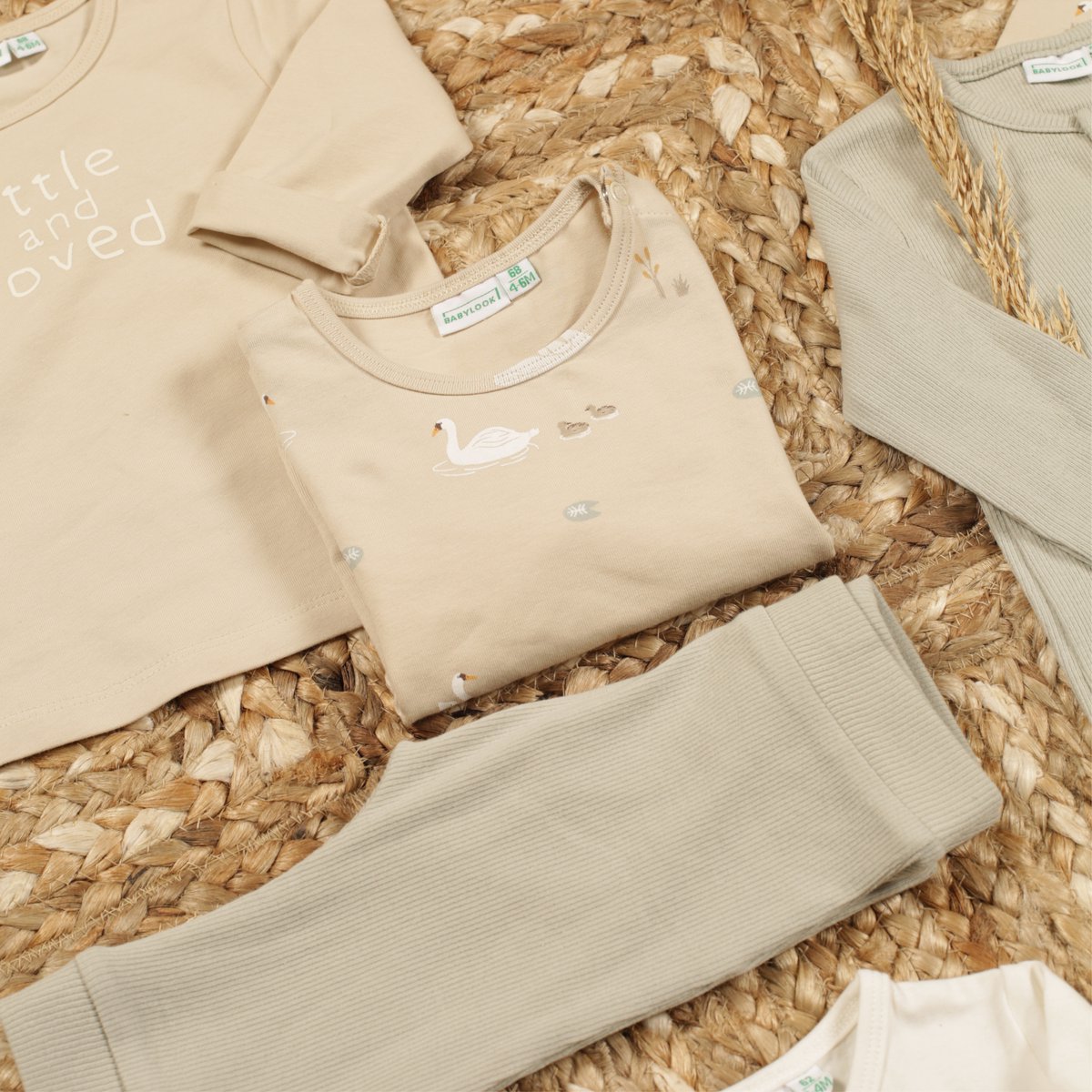 Babylook Swan T-Shirt - Maat 68 - Oyster Gray