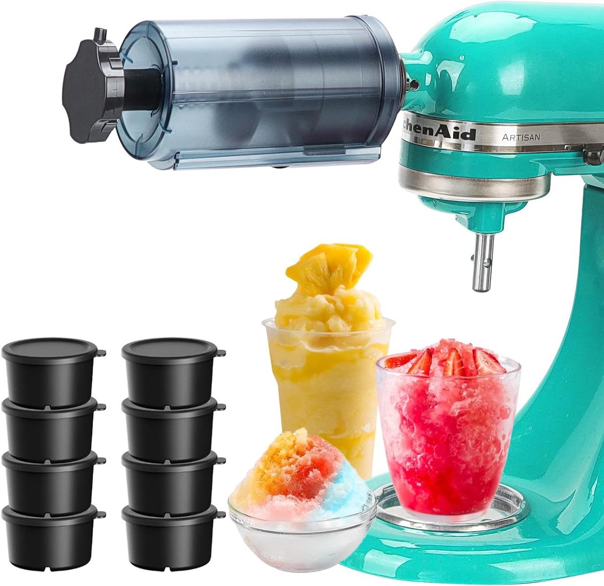 IJsopzetstuk Mixer - Sneeuwcone Machine - Desserts Maken - Inclusief Vormen - 30 x 21 x 10 cm - Blauw