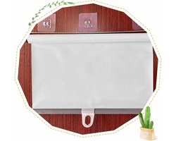 Retractable Blackout Roller Blind, Cordless Roller Blinds for Windows, Roller Blinds with Suction Cup,32-150cm Wide Temporary Sunshades Curtains, No Need to Drill,White-45x150cm 18x59in