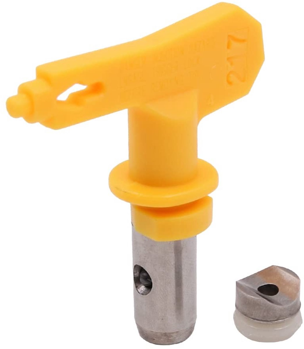 Dailygoods- Verfspuiter Universeel - Omkeerbaar - Wolfraam Staal - Airless Verfspuitmonden - Sproeisnelheid 217 - Geschikt voor Latexverf - Verfspuitmond