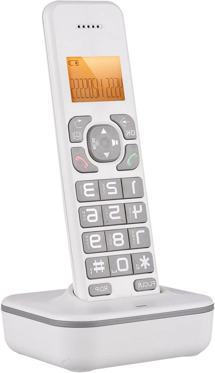 Draadloze Telefoon - Antwoordapparaat Inbegrepen - Thuis Bellen - 3-Regelig LCD - 17cm Hoofdtelefoon - Wit