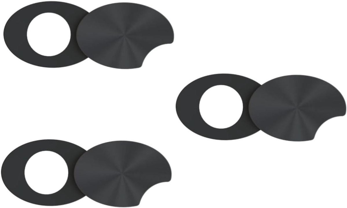 Webcam Cover - Privacy Slider - Online Privacy - Drie Stuks - 1.3 x 0.9 x 0.3 cm - Zwart