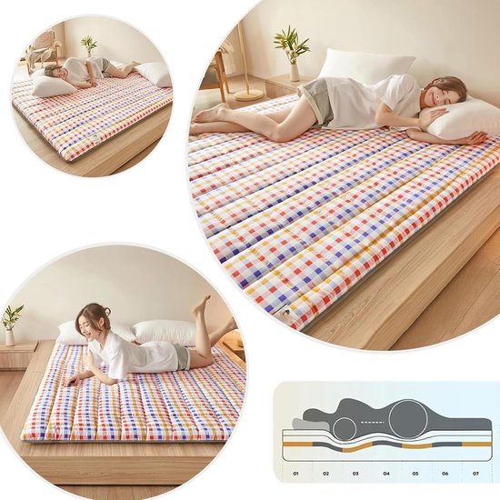 Opvouwbare Futonmatras - Gastbed Matras - Comfortabel Slapen - Japans Ontwerp - 120 x 200 cm - Grijs — afbeelding 3
