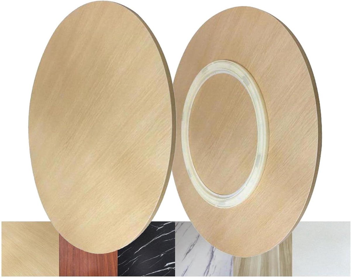 Houten Draaitafel - Luie Susan - Eettafel Organisatie - 360 Graden Rotatie - 70cm Diameter - Natuurlijk Hout