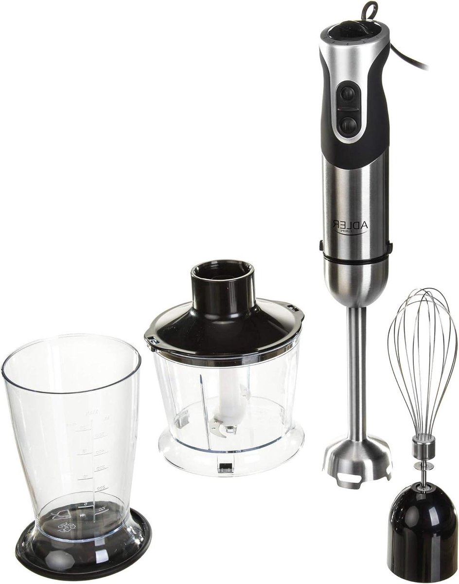 Hand Blender Set - Puree Stick Chopper - Snel Ingrediënten Mixen - Roestvrij Staal Messen - 800ml Jar - Zwart