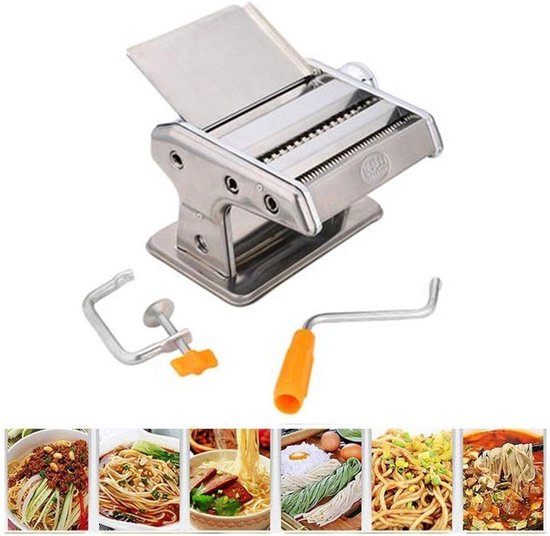 Pastamaker - Noodle Maker - Verse Pasta Maken - Roestvrij Staal - 20.5x12.5x18CM - Zilver van Pastamaker — afbeelding 2