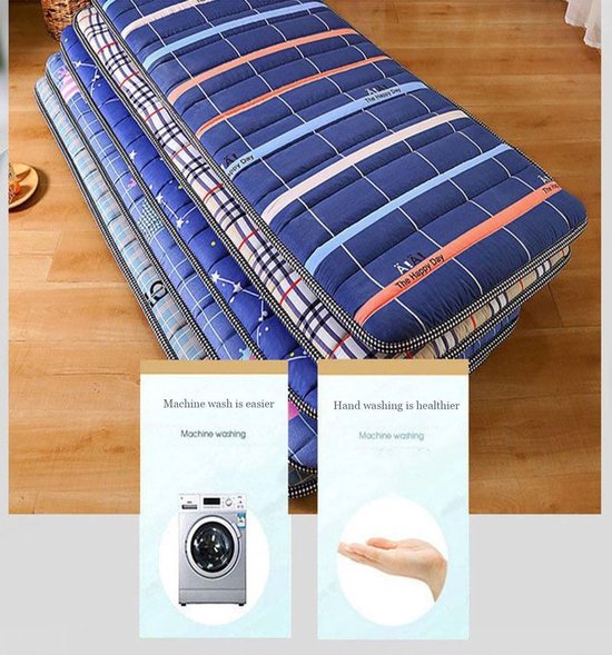 Opvouwbare Futonmatras - Vloermatras Draagbaar - Logeren en Reizen - Ergonomisch Ontwerp - 120x200cm - Grijs — afbeelding 4