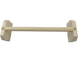 Kip Staan Vogel Zitstok - Papegaai Baars Hout - Vogel Training - Massief Hout Gepolijst - 40X12X8CM - Beige