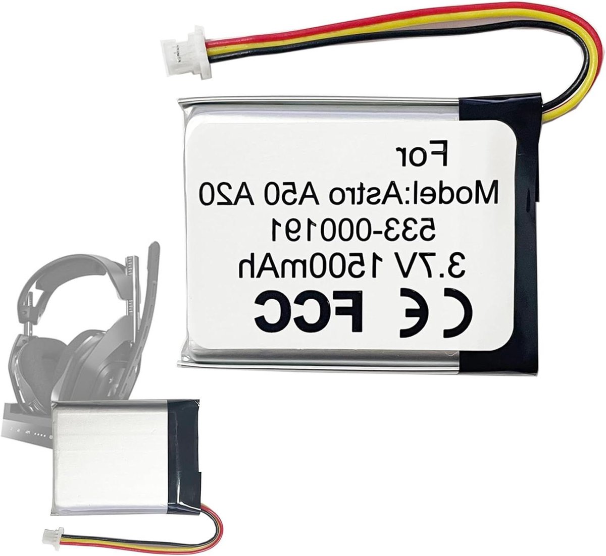 Vervangende Batterij - Oplaadbare Batterij - Headset Gebruik - Specifiek Model - 1500mAh - Zwart