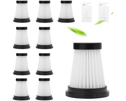 geschikt voor Genius Invictus One 1.0 X 7 2.0 Stofzuiger 12-pack HEPA Filters - Stofzuiger Accessoires, Wasbare HEPA Filters - Met Reinigingsborstel - geschikt voor Handstofzuiger (12)