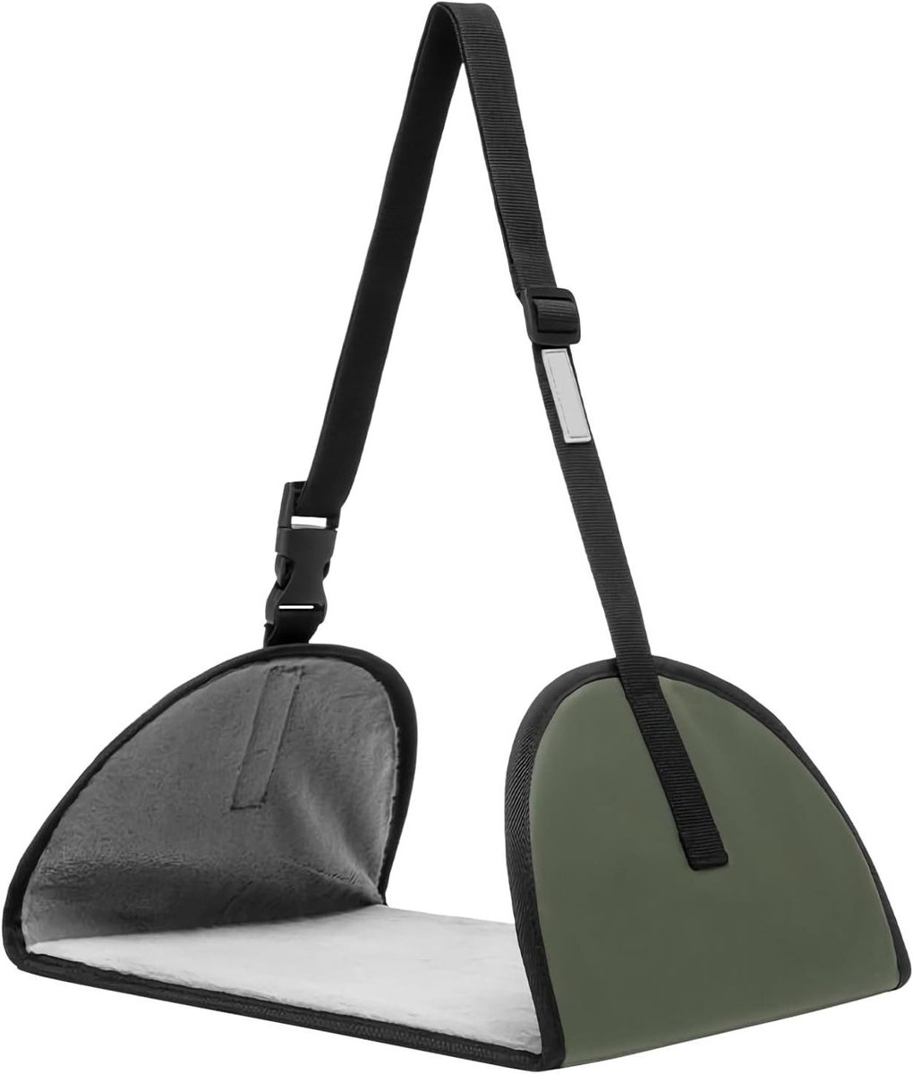 Voethangmat - Voetensteun Hangmat - Comfortabel Zitten - Verstelbare Riem - 30 x 25 x 3 cm - Zwart