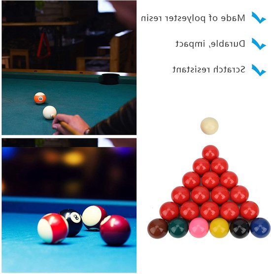 Complete set van 22 snookerballen van 52,2 mm - hoogwaardige resin met lime powder pigment voor biljarttafels — afbeelding 2