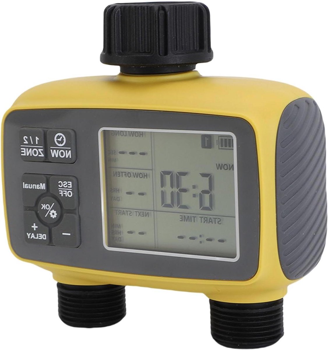 Sprinkler Timer - Waterslang Timer - Gazon Besproeien - Dubbele Uitgangen - 3/4 Inch Slang - Grijs