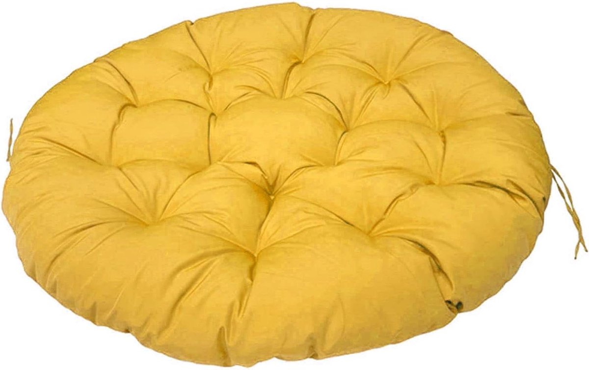 Rond Kussen - Zitkussen Stoelkussen - Buiten Zitten - Waterdicht Polyrotan - 170 x 120 cm - Geel