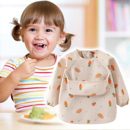 Slabbetje Shirt - Voor Kinderen Van 6 Tot 36 Maanden Met Mouwen Verstelbare Spenen Slab - Eten en Voeden Slabbers Spenen Schort - voor Jongens Meisjes Kinderen Peuters van Merkloos — afbeelding 3