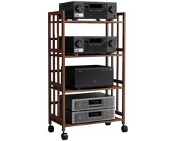 Stereokast Audio Rack - Mediakast Vloerstandaard - Opslag Organiseren - Verstelbare Planken - 80 cm - Niet gespecificeerd