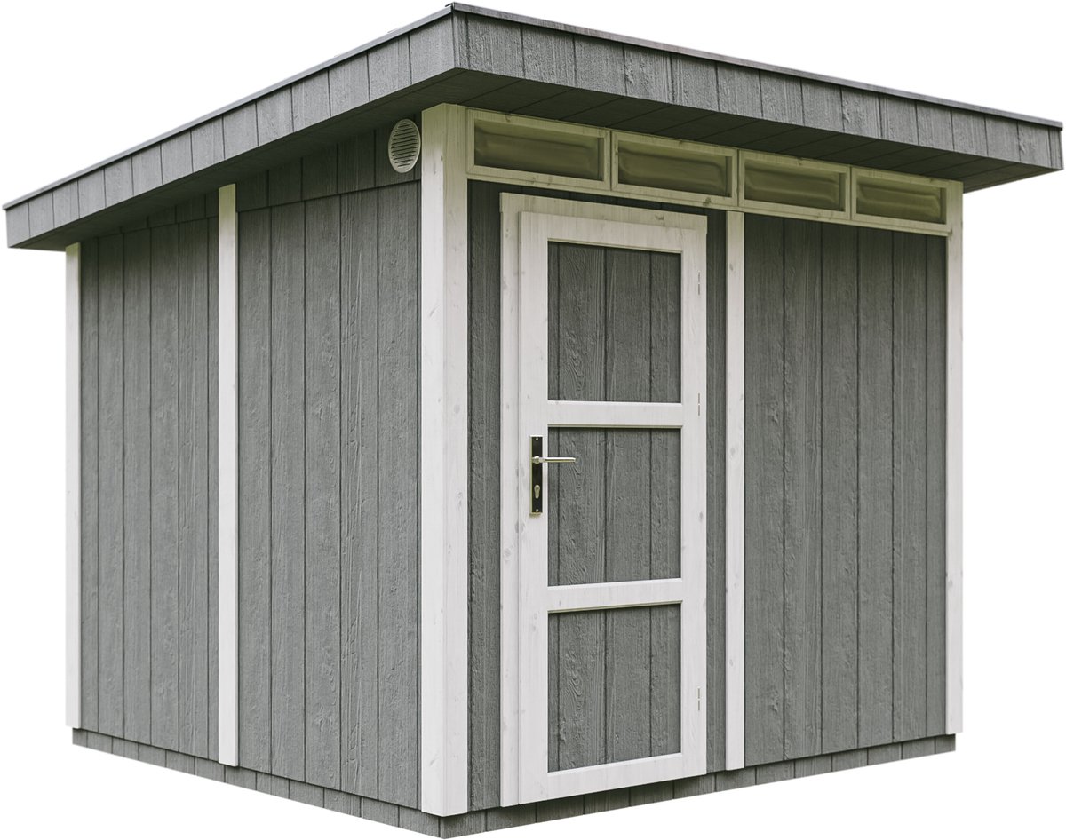 Bol.com Timbela M903-CAVERN STEEL - LP SmartSide Tuinhuis op houtbasis - 6 m² - 294x279xH237 cm - met vloer en verf aanbieding