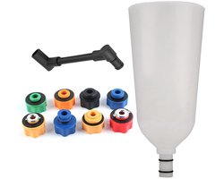 Olietrechters Adapter Set - Trechter Auto Olie - Olie Verversen - Draaibare Verlengbuis - 10 stuks - Zwart