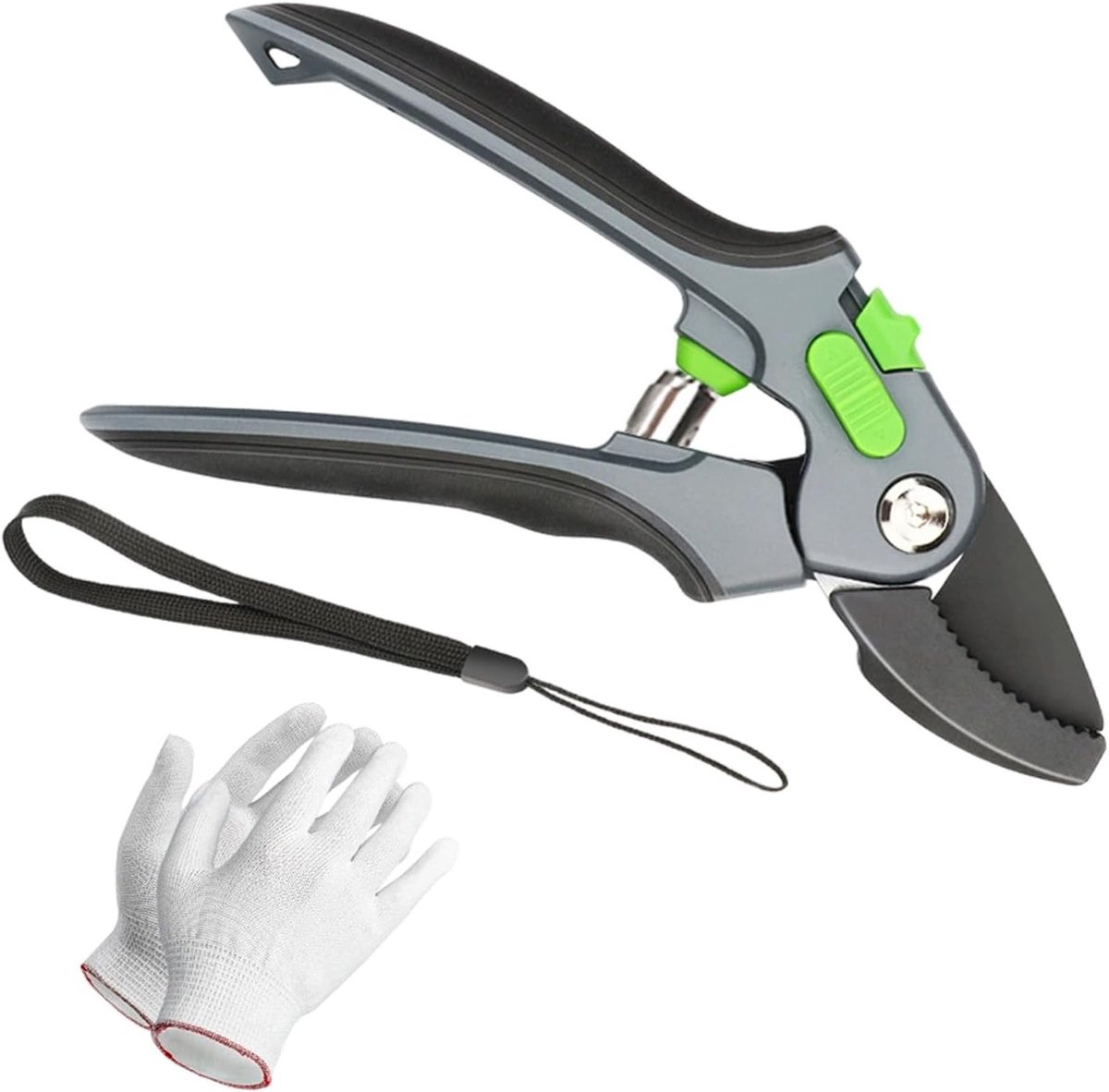 Krachtige Snoeischaar met Anvil en Ratchet, 215mm - Ideaal voor Hout, Bypass en Rozen, Snijd tot 35mm Diameter
