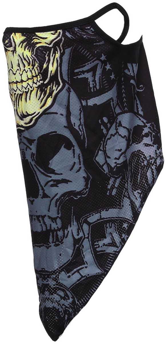 101 INC Face mask with earloop skull style 10 Groen