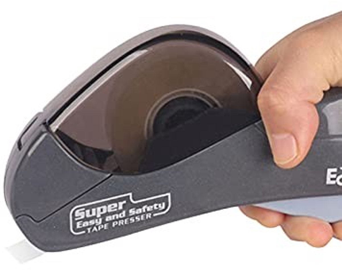Dailygoody - Automatische plakbandafroller - Plakband dispenser - Gebruiksvriendelijk - Grijs/Roze - Handwerk benodigdheden - Kunst en handwerk - Gesc...