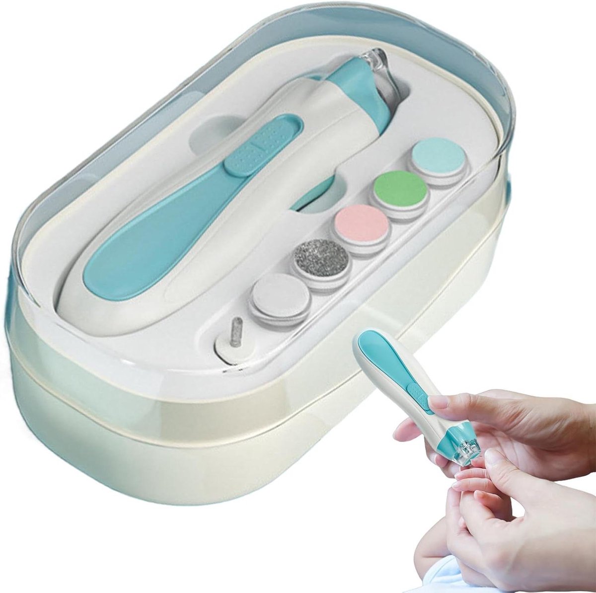Elektrische Nagelfrees - Nagelvijl Baby - Babyverzorging - Anti-pinch Mechanisme - 137 cm - Wit