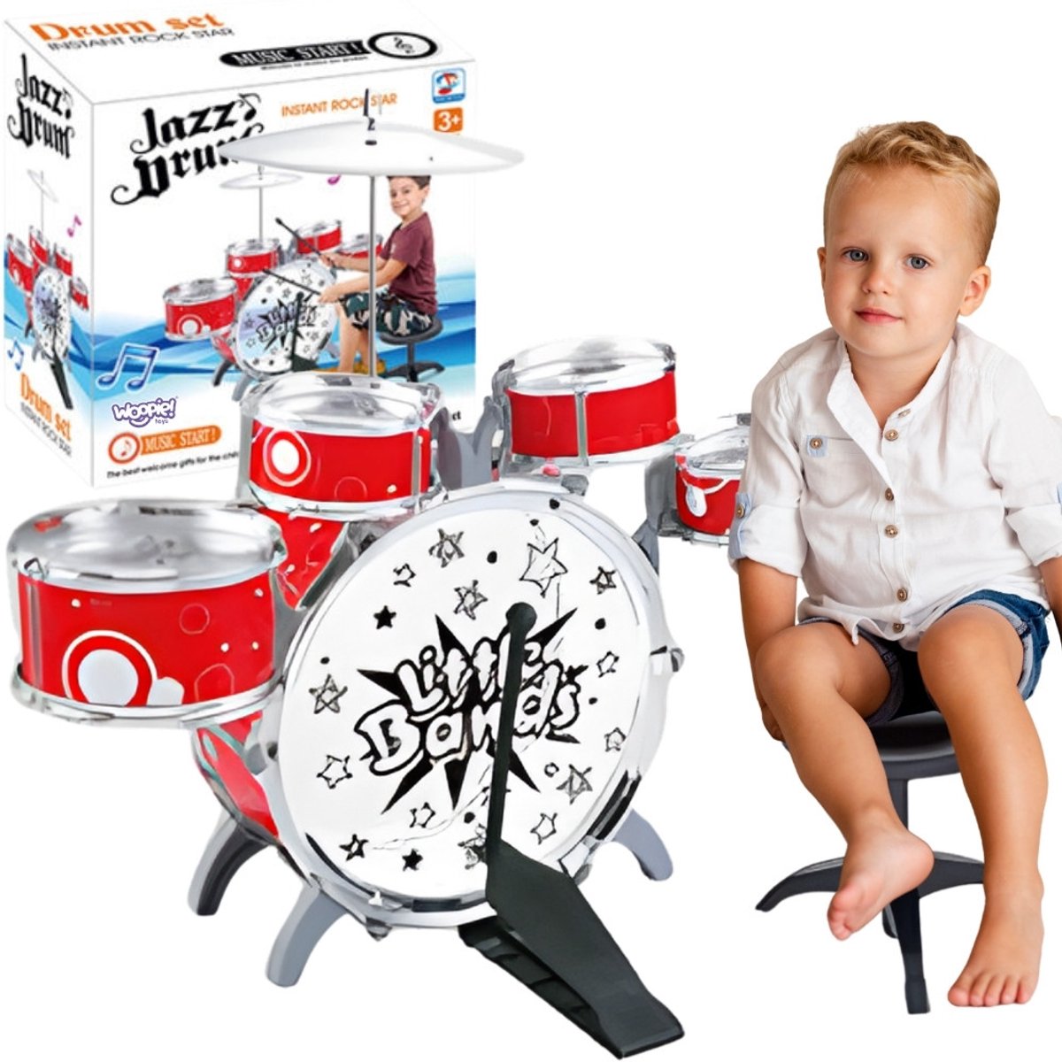 Woopie Educatief drumstel voor kinderen die muziek leren - UNI