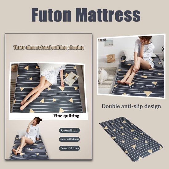 Vloermatras - Japanse Tatami - Comfortabel Slapen - Ergonomisch Ontwerp - 100x200cm - D — afbeelding 3