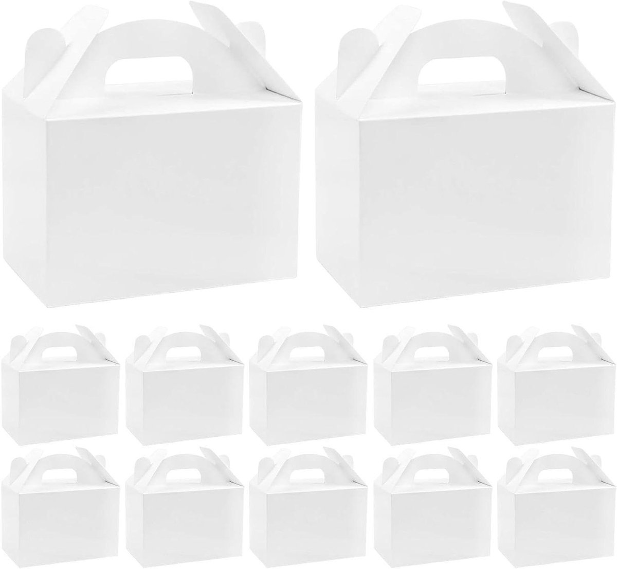 Dessertdozen - Traktatiedozen - Feestelijke Presentatie - Met Handvat - 12 Stuks - Wit