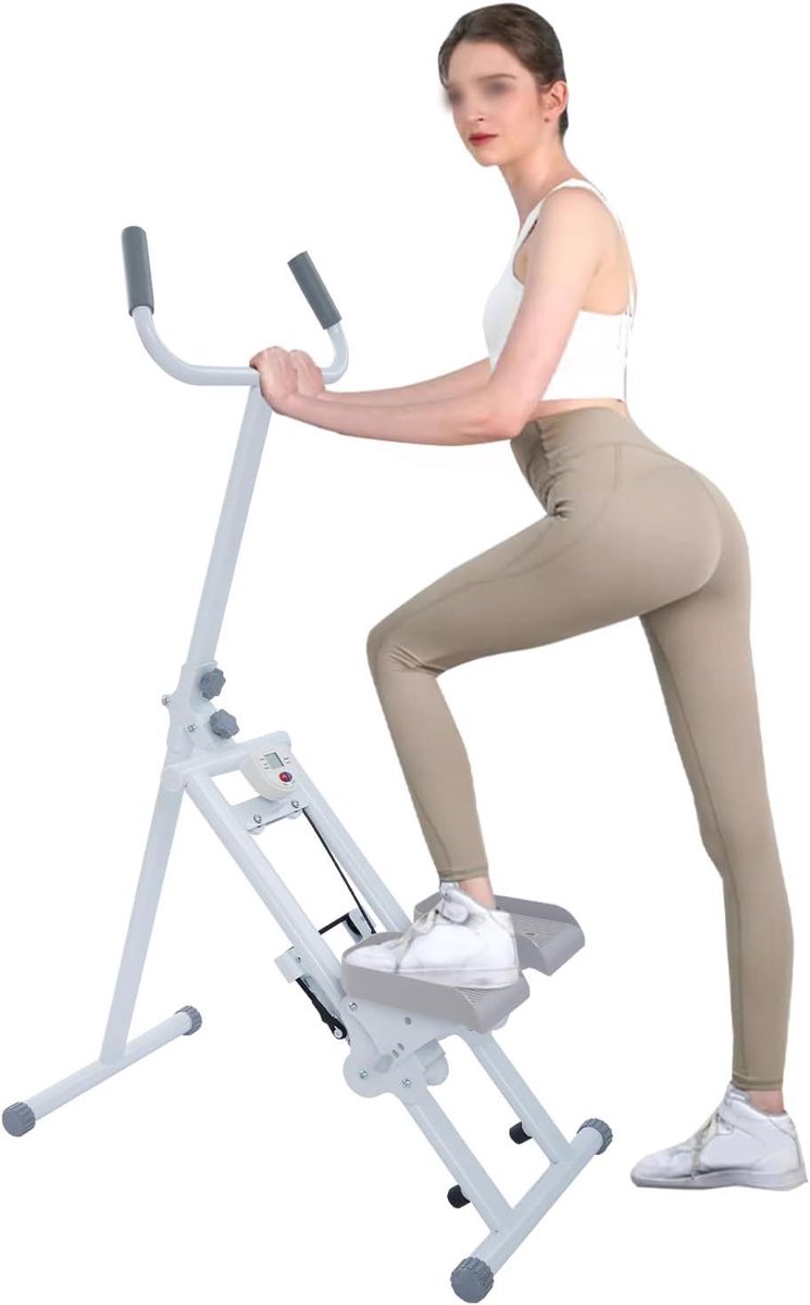 Verticale Klimmachine - Cardio Stepper - Thuis Trainen - Opvouwbaar Ontwerp - 145 cm Hoog - Wit