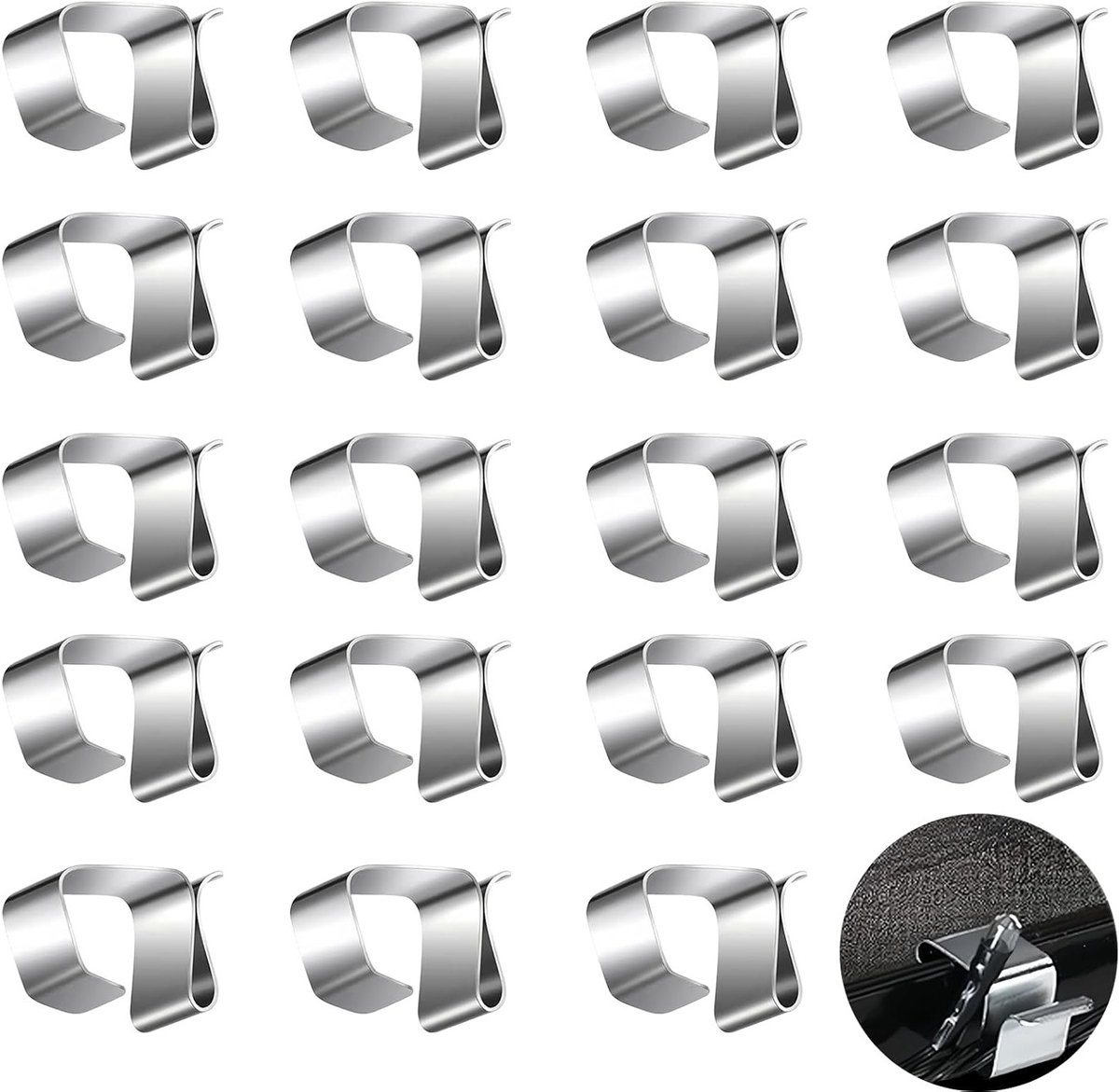 Set van 100 Kralenhaken voor Buitenverlichting, Kerstverlichting, Lichtbeugels en Clips voor Decoratie