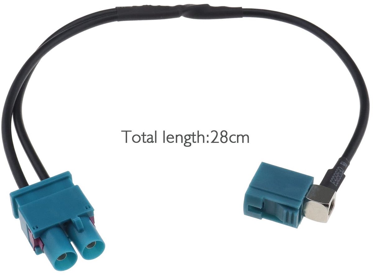 Dailygoody - Dubbele Fakra Auto Antenne Adapter - Vervanging - 28 cm - Geschikt voor Volkswagen en Skoda - Antenne Stereo FM Navigatie GPS Connector