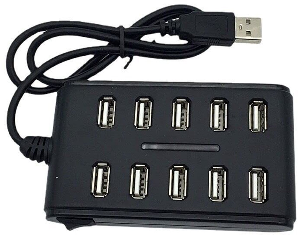 Dailygoody - 10-poorts USB-hub - High Speed - Draagbaar ontwerp - Compact formaat - Gegevensoverdracht - Geschikt voor laptop - USB 2.0
