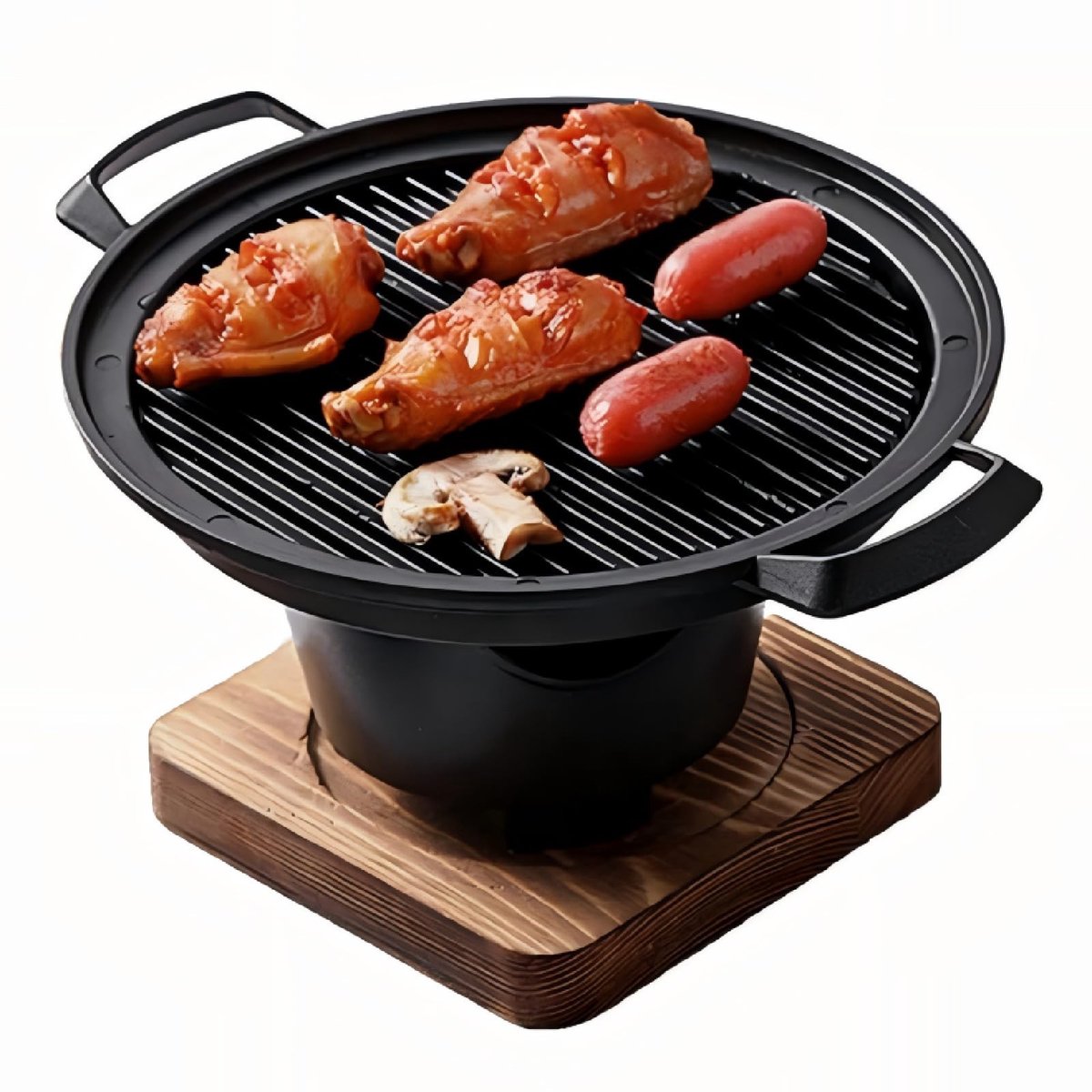 Dailygoody - Draagbare tafelgrill - Rookloze Grill - Compact en lichtgewicht - Zwart - Houtskoolgrill - Ideaal voor binnen en buiten - Geschikt voor...