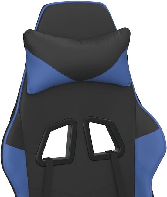 Gaming Stoel - Computerstoel TV Stoel - Comfortabel Gamen - Verstelbare Rugleuning Voetensteun - 1 stuk - Zwart Blauw — afbeelding 5