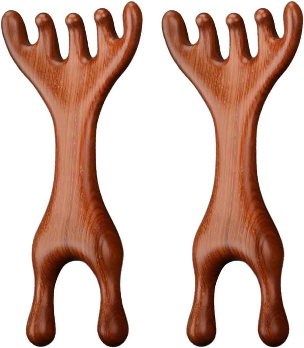 Massageapparaten Set - Hoofdhuid Kam - Ontspannende Massage - Uniek Acupunctuur Design - 125 x 57 cm - Houtkleur