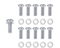 M4 x 10 mm Phillips Head Platte Schroeven met Ringen - 10 Stuks RVS Bevestigingsschroeven voor TV en Monitor Steun