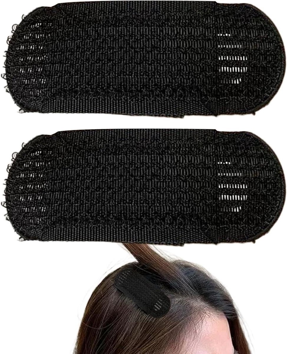 Haar Volume Clip - Haarversteviger Clip - Haar Stylen - Onzichtbare Bodem Lifting - 7x2.5x1cm - Zwart