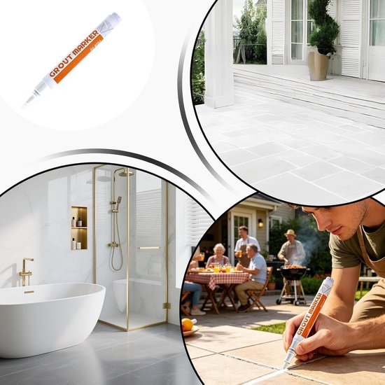 Voegenverf Pen - Voegen Refresh - Tegels Opfrissen - Waterdichte Afwerking - 14 cm - Wit — afbeelding 2