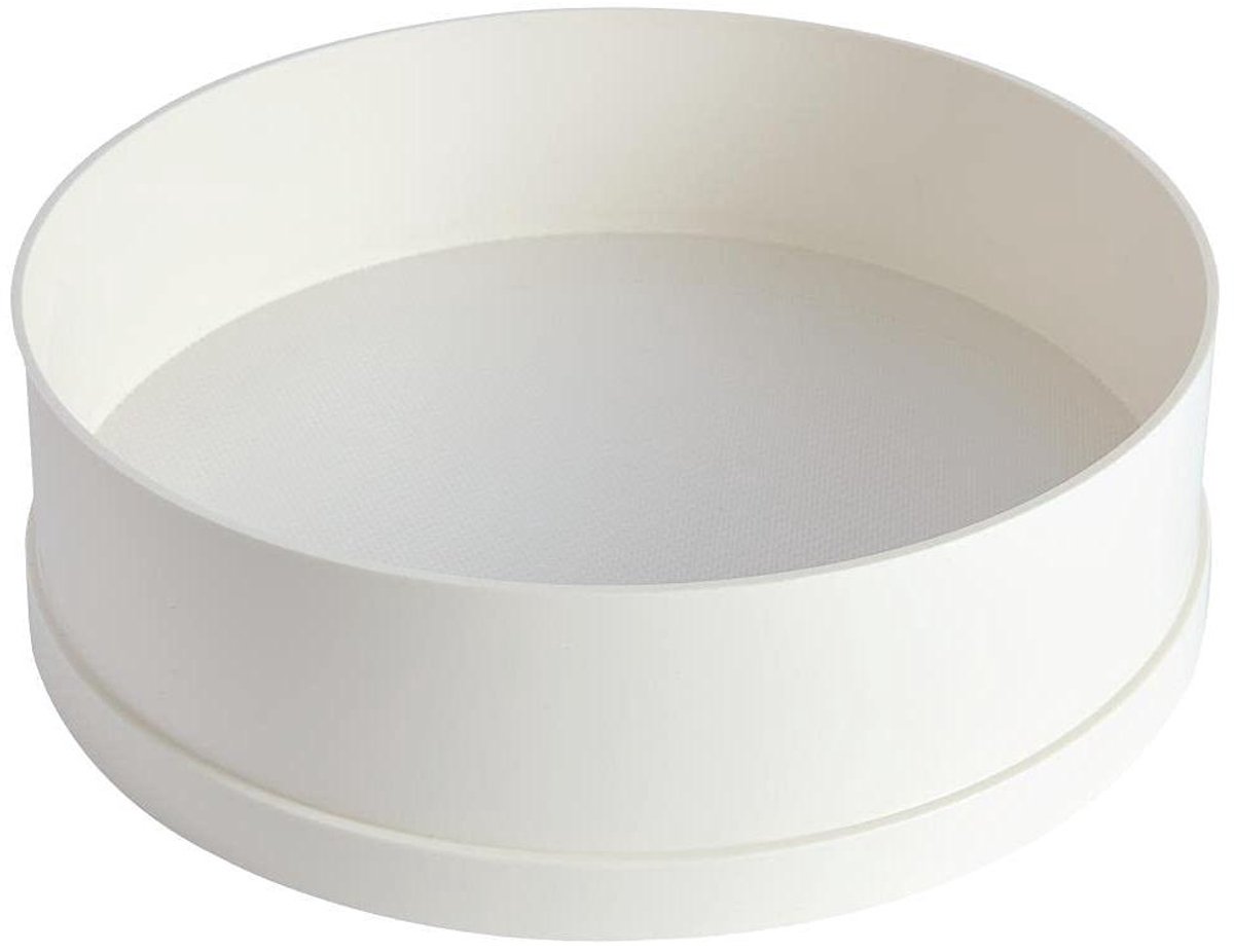 Meelzeef - Fijne zeef - Bakken en koken - Nylon gaas - 30 cm diameter - Wit