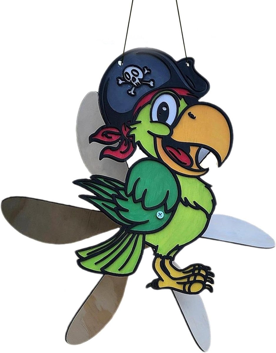 Houten Windspinners - Dieren Decoratie - Tuin Verfraaien - Unieke Ontwerpers - 39 cm Hoog - Multicolor